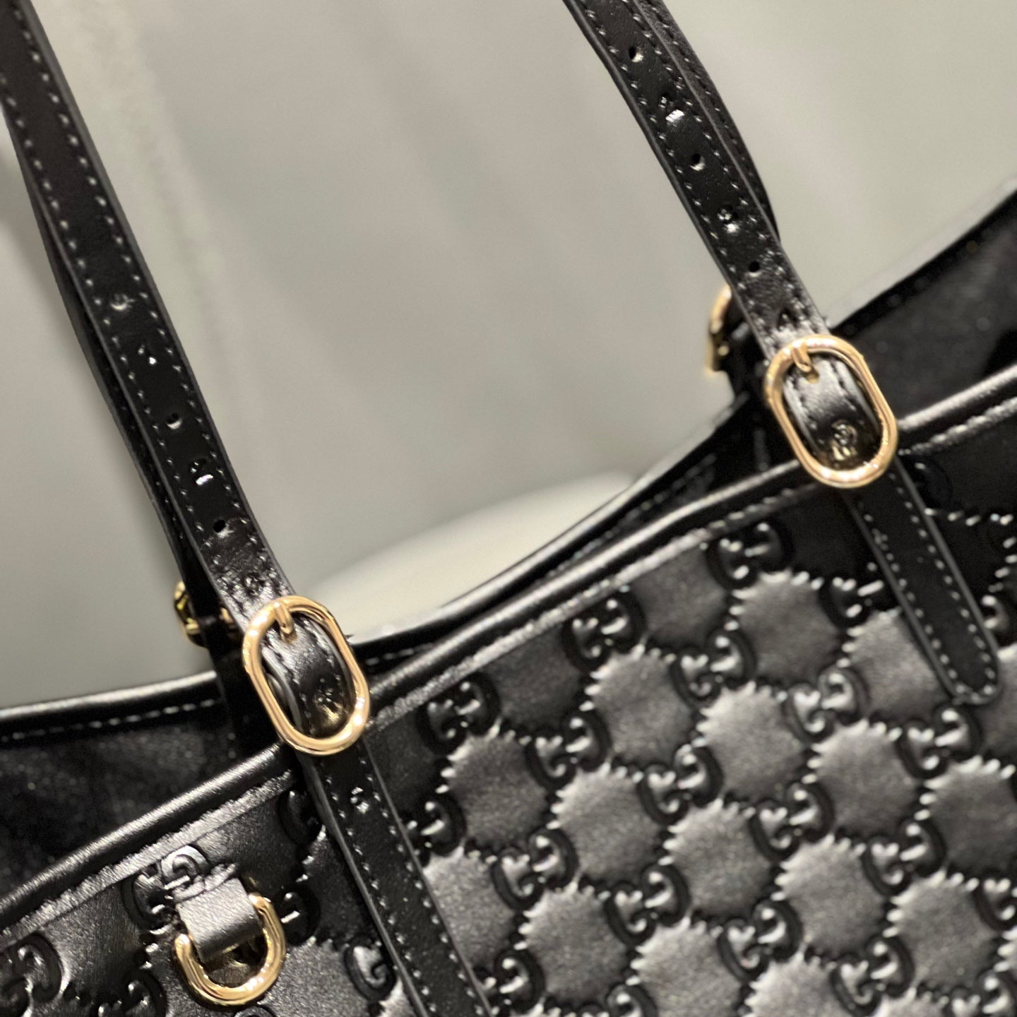 Classic G-Pattern Tote Bags with Signature Stripe Detail