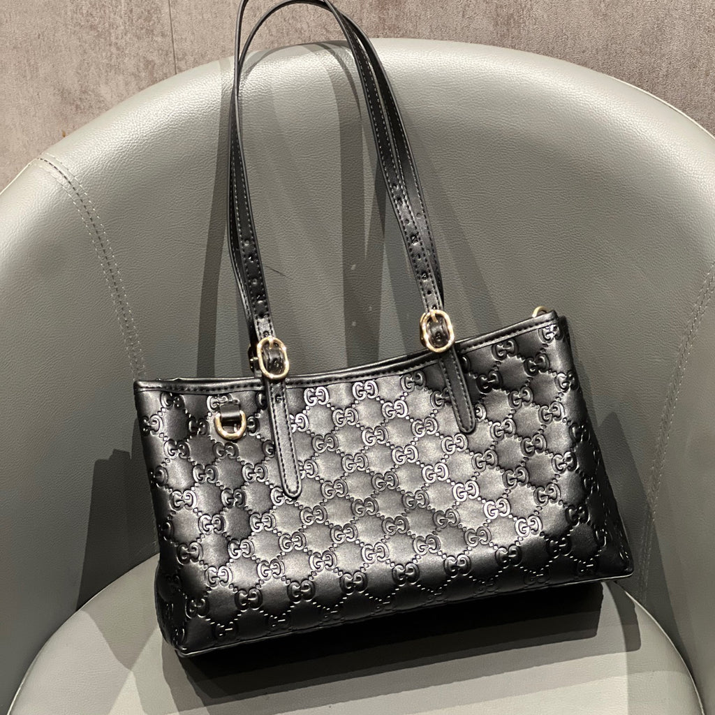 Classic G-Pattern Tote Bags with Signature Stripe Detail