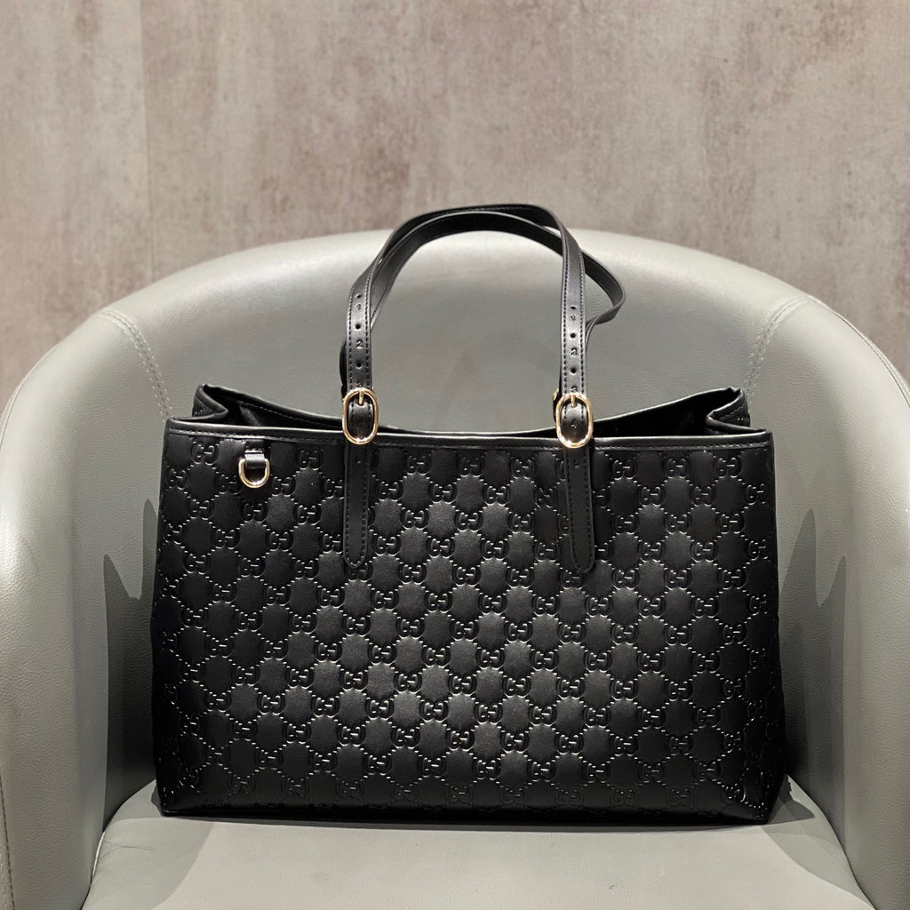 Classic G-Pattern Tote Bags with Signature Stripe Detail