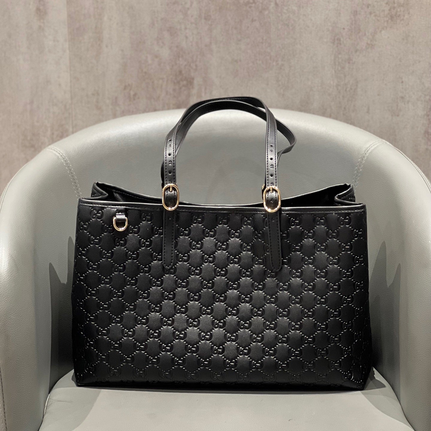Classic G-Pattern Tote Bags with Signature Stripe Detail