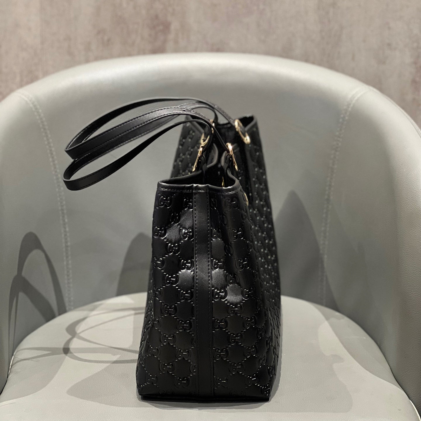 Classic G-Pattern Tote Bags with Signature Stripe Detail