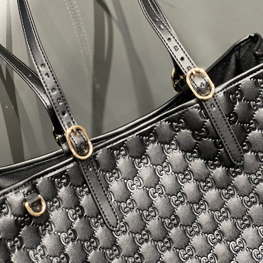 Classic G-Pattern Tote Bags with Signature Stripe Detail