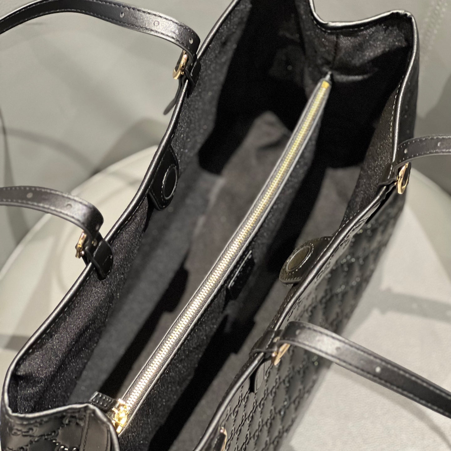 Classic G-Pattern Tote Bags with Signature Stripe Detail