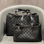 Classic G-Pattern Tote Bags with Signature Stripe Detail