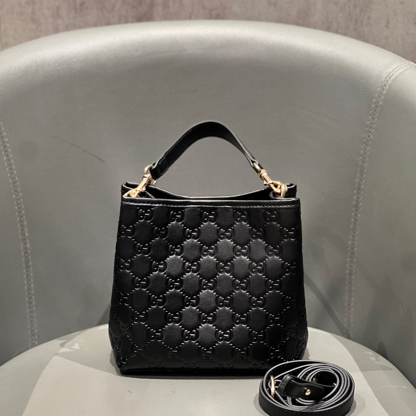 Classic G-Pattern Tote Bags with Signature Stripe Detail