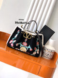 New Embroidered Leather Shopping Bag with Fur Details