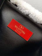 New Embroidered Leather Shopping Bag with Fur Details