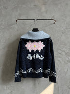 Luxury Embroidered Knit Cardigan – Sailboat &amp; Fishing Motif | Fall/Winter Collection