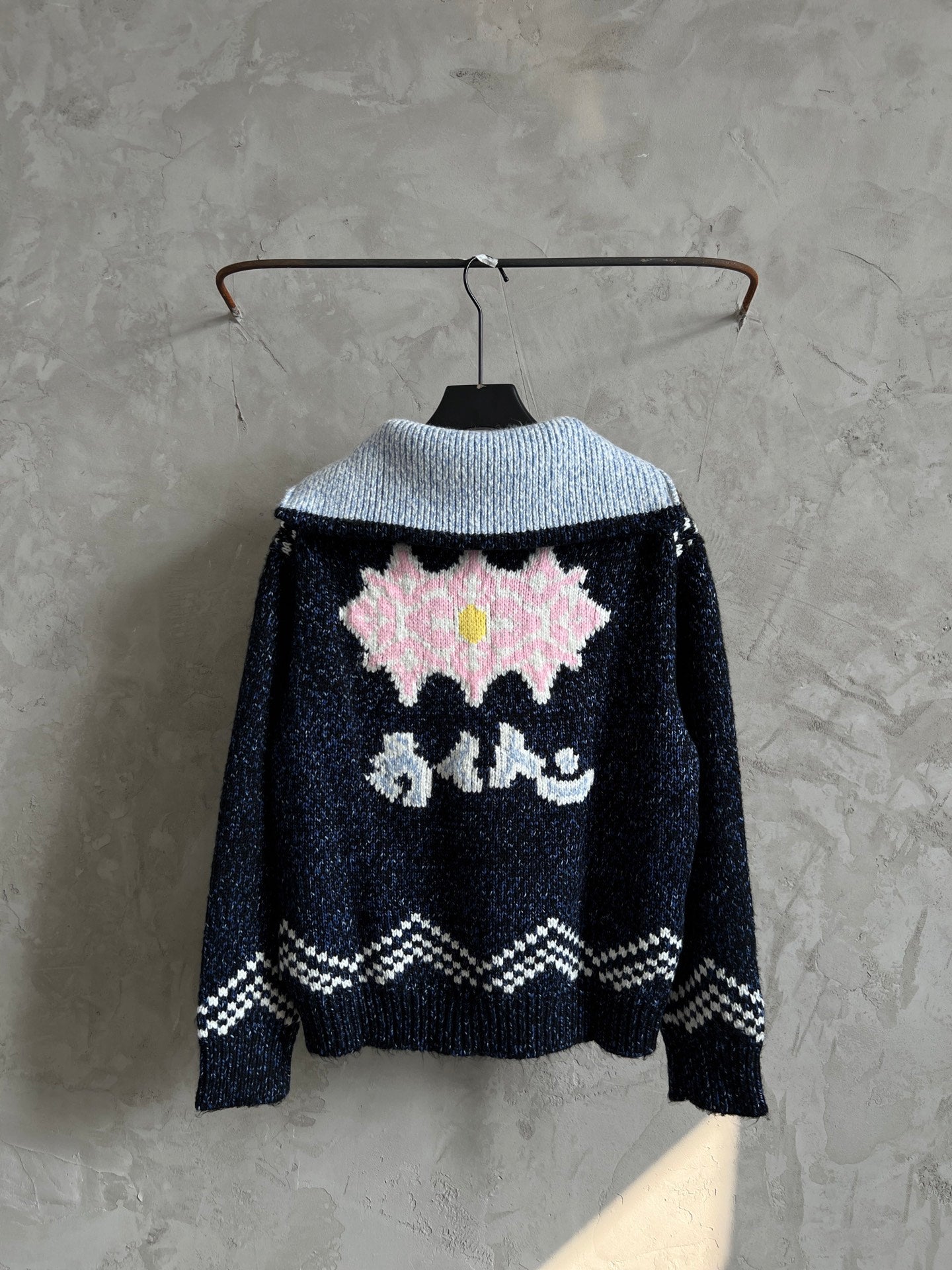 Luxury Embroidered Knit Cardigan – Sailboat &amp; Fishing Motif | Fall/Winter Collection