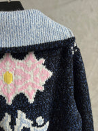 Luxury Embroidered Knit Cardigan – Sailboat &amp; Fishing Motif | Fall/Winter Collection