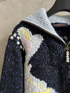 Luxury Embroidered Knit Cardigan – Sailboat &amp; Fishing Motif | Fall/Winter Collection