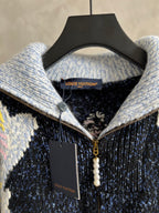 Luxury Embroidered Knit Cardigan – Sailboat &amp; Fishing Motif | Fall/Winter Collection