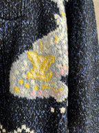 Luxury Embroidered Knit Cardigan – Sailboat &amp; Fishing Motif | Fall/Winter Collection