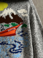 Luxury Embroidered Knit Cardigan – Sailboat &amp; Fishing Motif | Fall/Winter Collection