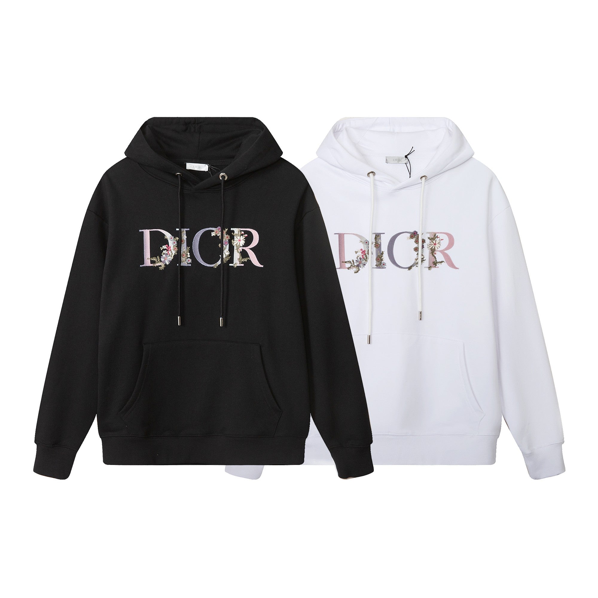 High-End Floral Letter Embroidery Hoodie – Custom Cotton | Unisex Oversize Fit