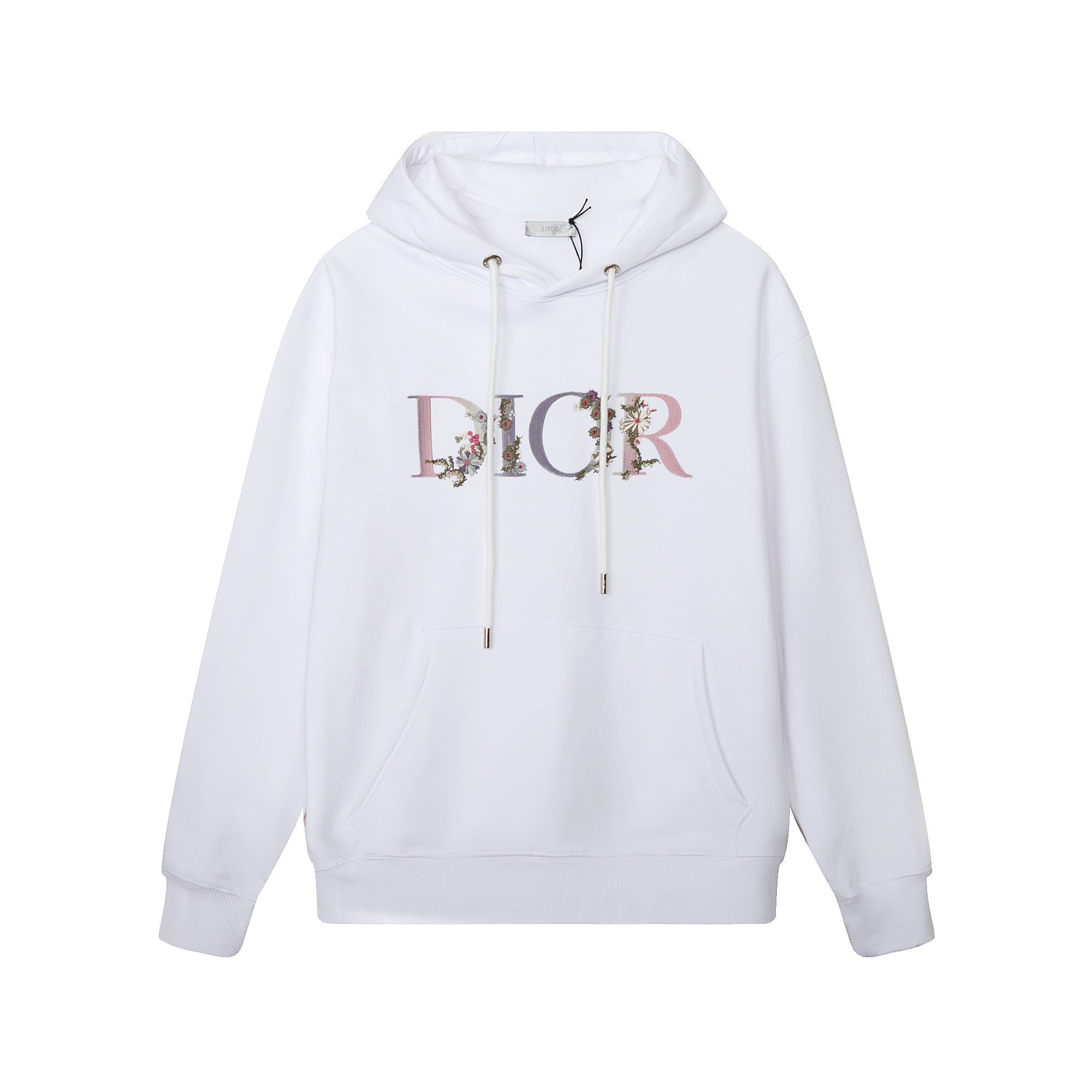 High-End Floral Letter Embroidery Hoodie – Custom Cotton | Unisex Oversize Fit