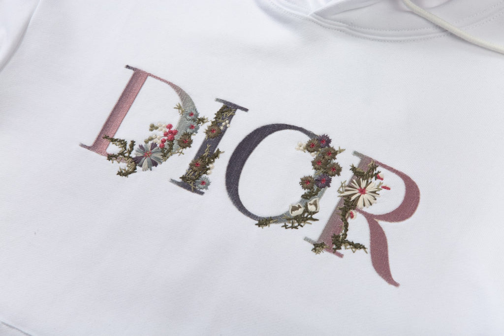 High-End Floral Letter Embroidery Hoodie – Custom Cotton | Unisex Oversize Fit