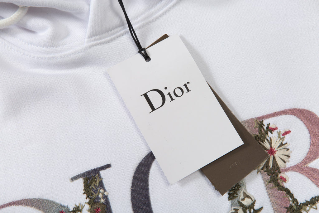 High-End Floral Letter Embroidery Hoodie – Custom Cotton | Unisex Oversize Fit