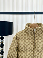 Jacquard Belted Down Jacket | Lightweight & Elegant Winter Essential