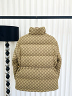 Jacquard Belted Down Jacket | Lightweight & Elegant Winter Essential