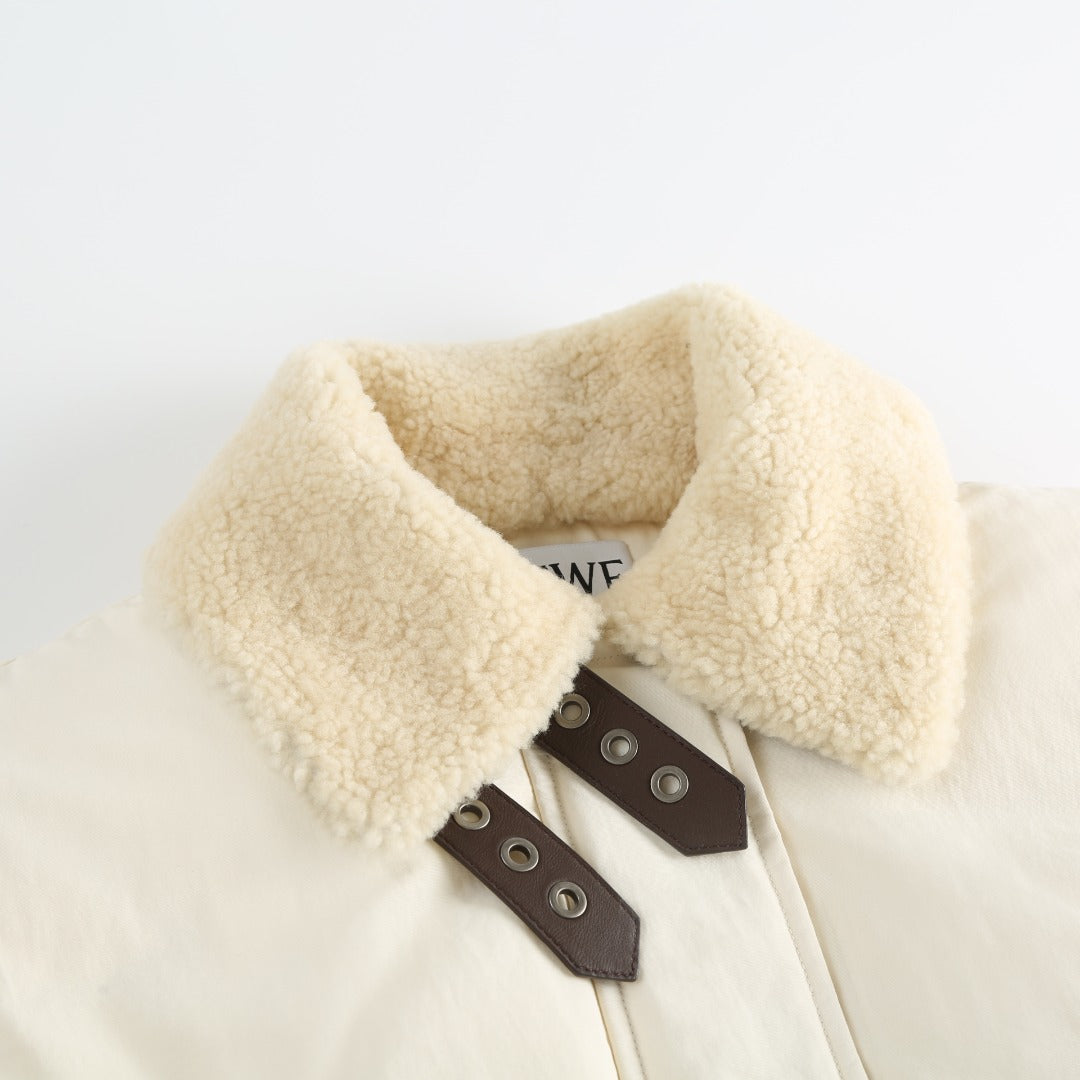 L*0*W Down Vest with Lambswool Collar & Ribbon Accents