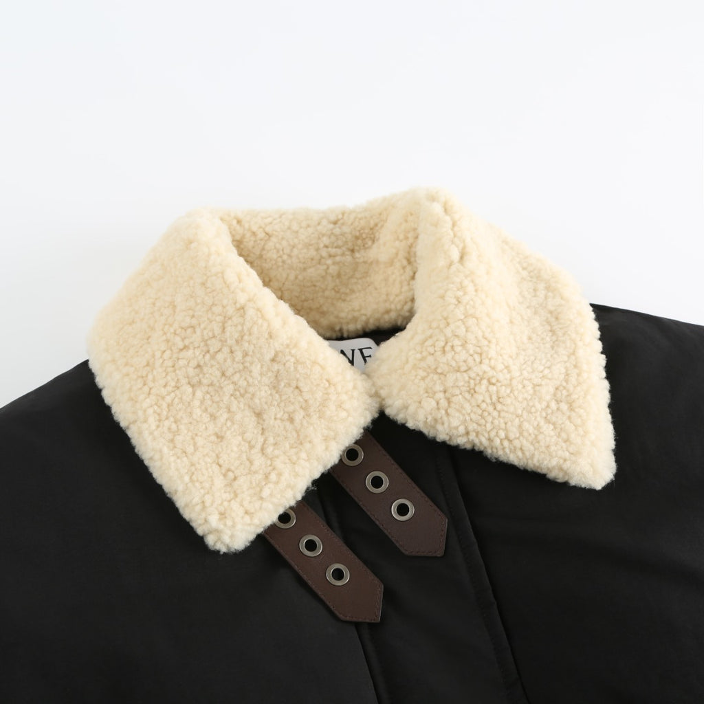 L*0*W Down Vest with Lambswool Collar & Ribbon Accents