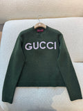 Cropped Retro Green Wool-Blend Sweater – Fall/Winter Essential