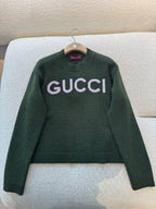 Cropped Retro Green Wool-Blend Sweater – Fall/Winter Essential