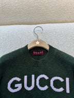 Cropped Retro Green Wool-Blend Sweater – Fall/Winter Essential
