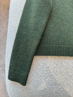 Cropped Retro Green Wool-Blend Sweater – Fall/Winter Essential