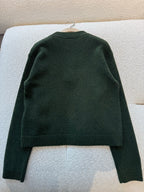 Cropped Retro Green Wool-Blend Sweater – Fall/Winter Essential