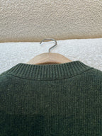Cropped Retro Green Wool-Blend Sweater – Fall/Winter Essential