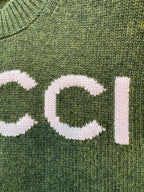 Cropped Retro Green Wool-Blend Sweater – Fall/Winter Essential