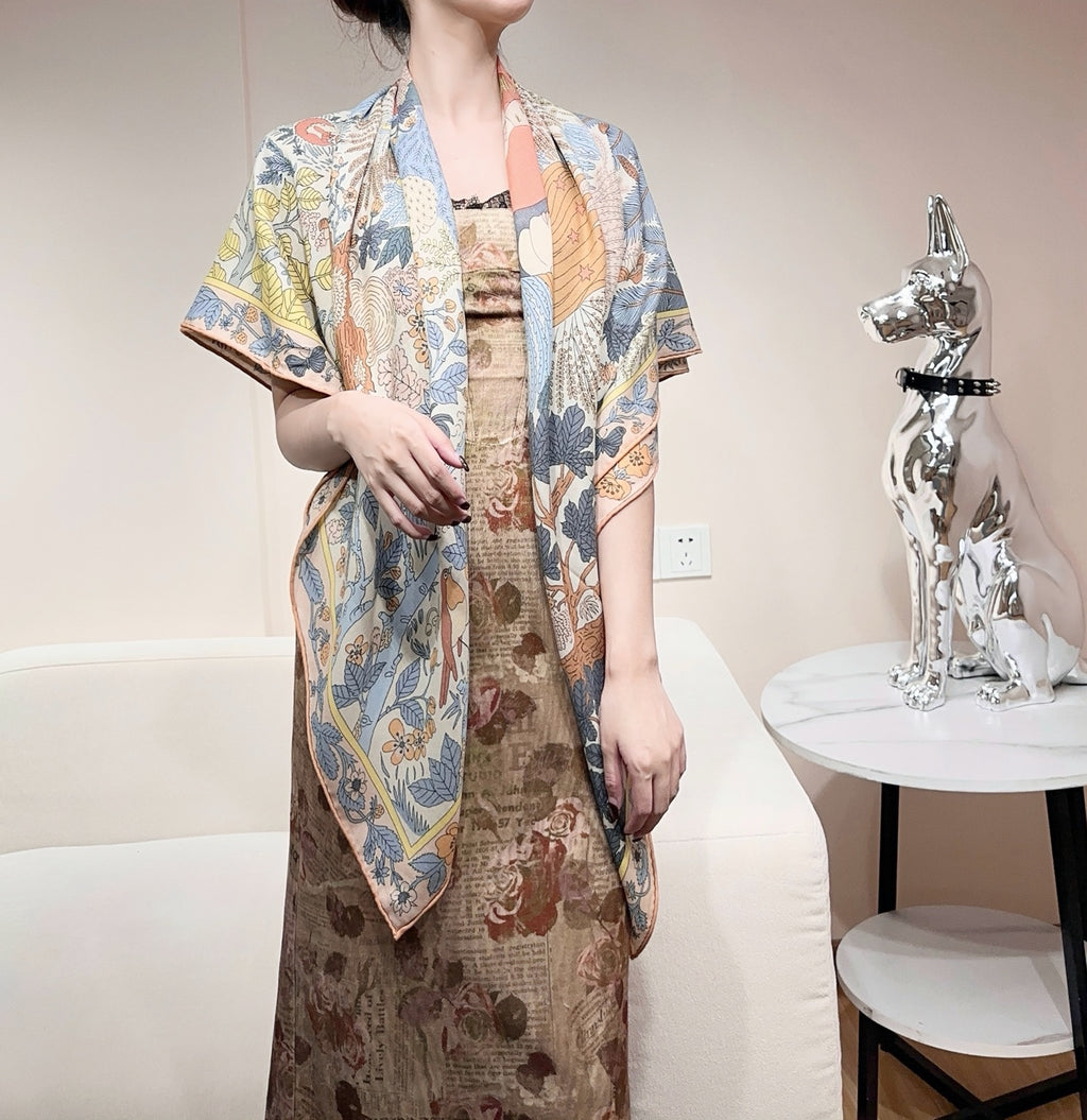 New Luxury Double-Sided Cashmere & Silk Square Scarf — 140×140cm