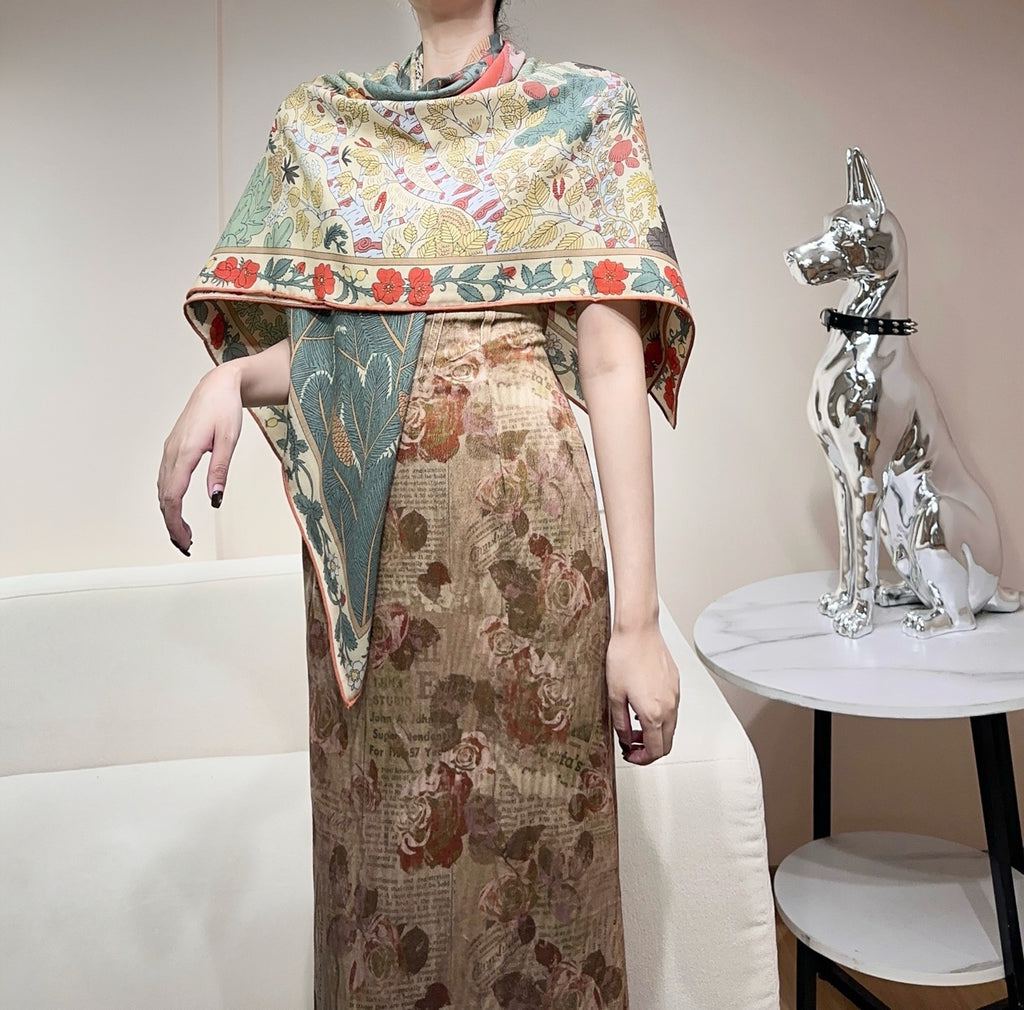 New Luxury Double-Sided Cashmere & Silk Square Scarf — 140×140cm