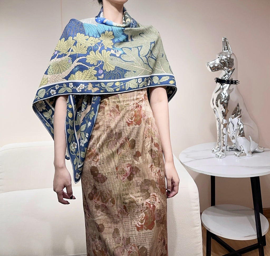 New Luxury Double-Sided Cashmere & Silk Square Scarf — 140×140cm
