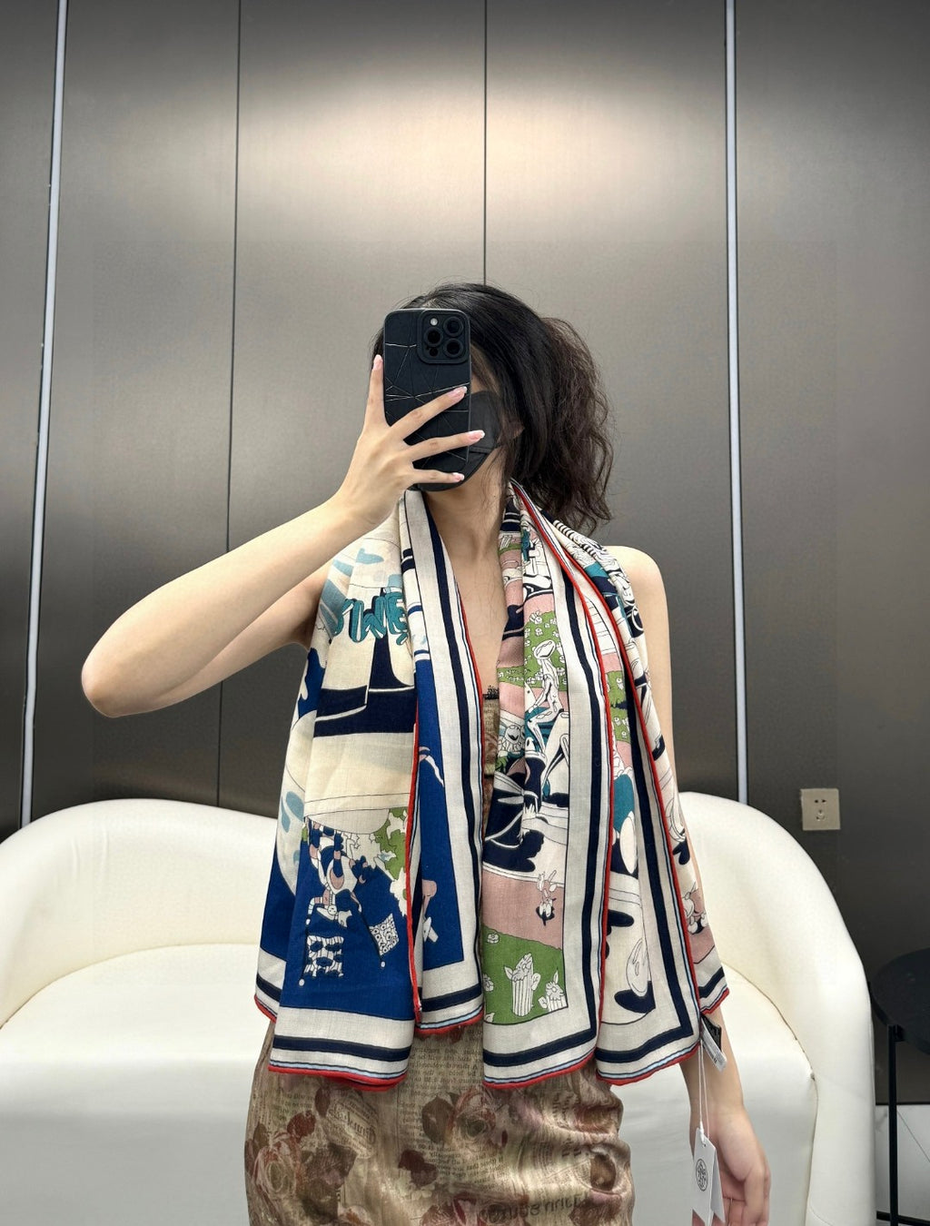New Luxury Double-Sided Cashmere & Silk Square Scarf — 135 × 135 cm