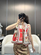 New Luxury Double-Sided Cashmere & Silk Square Scarf — 135 × 135 cm