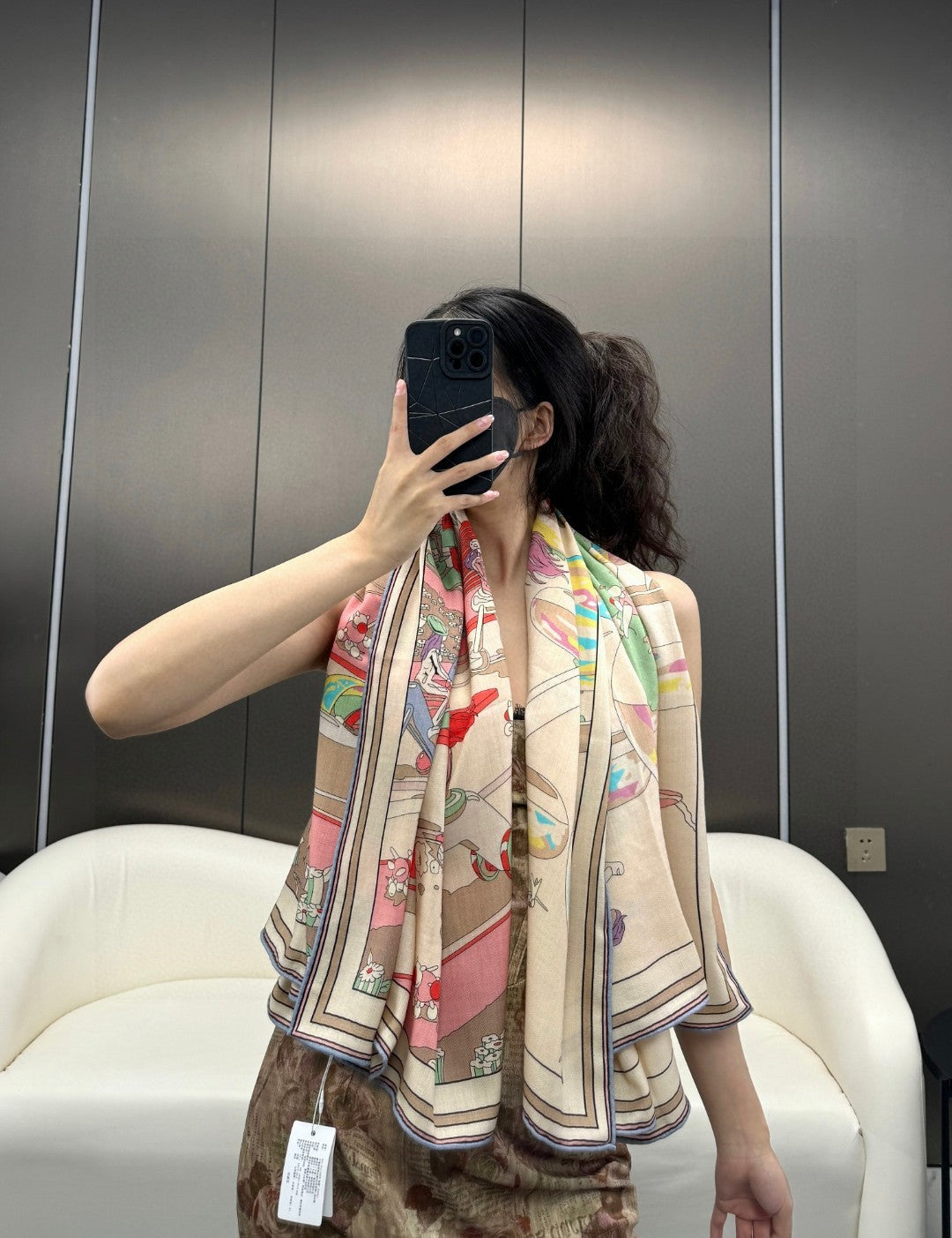 New Luxury Double-Sided Cashmere & Silk Square Scarf — 135 × 135 cm