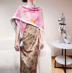 New Luxury Double-Sided Cashmere & Silk Square Scarf — 135 × 135 cm