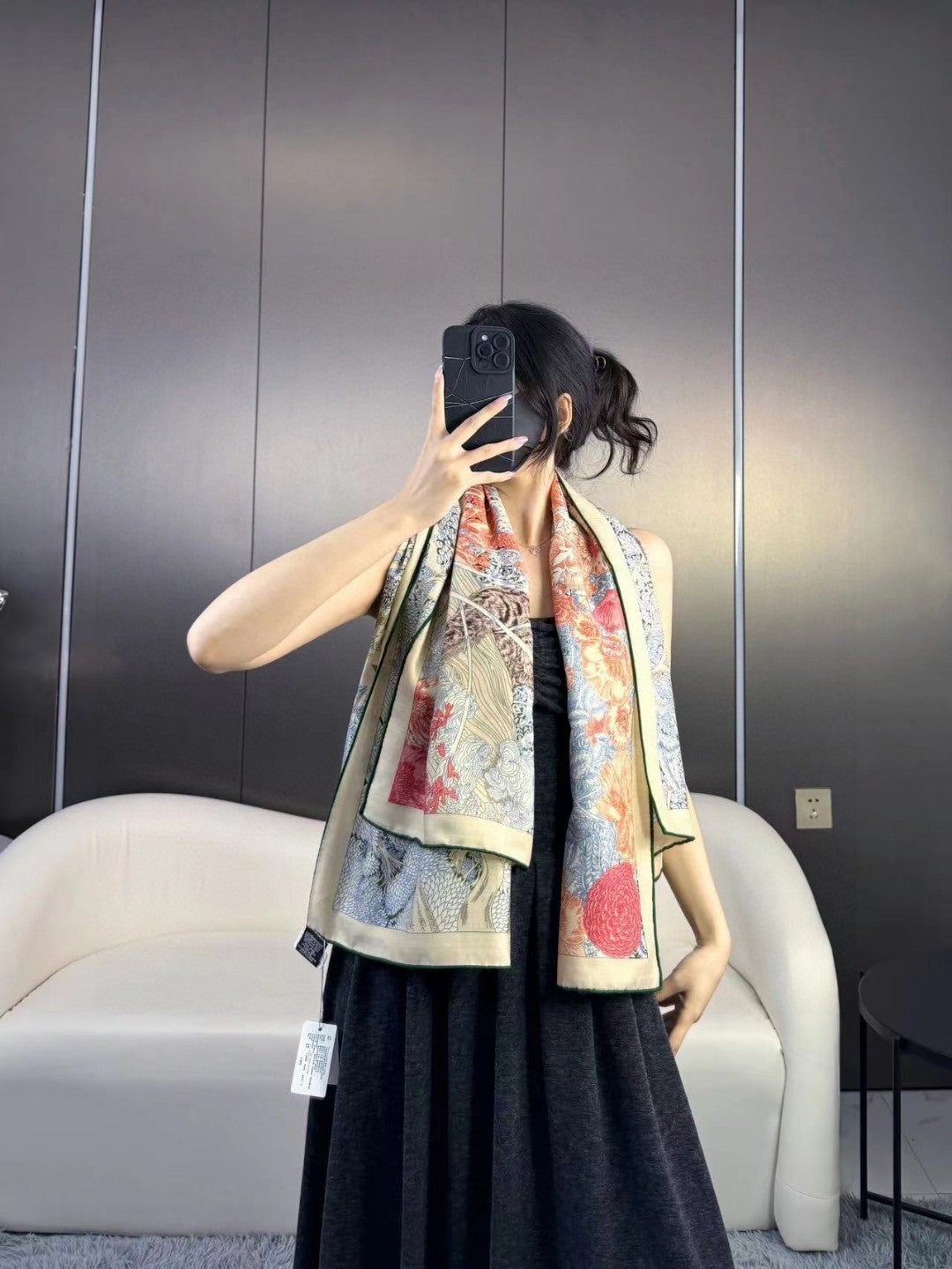 New Luxury Double-Sided Cashmere & Silk Square Scarf — 135 × 135 cm