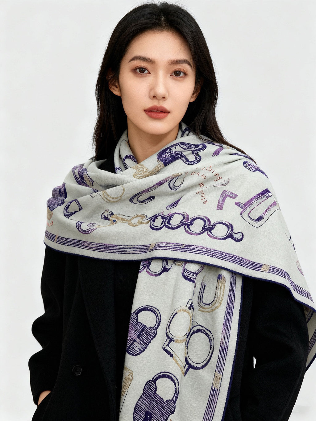 New Luxury Double-Sided Cashmere & Silk Square Scarf — 135 × 135 cm (Copy)