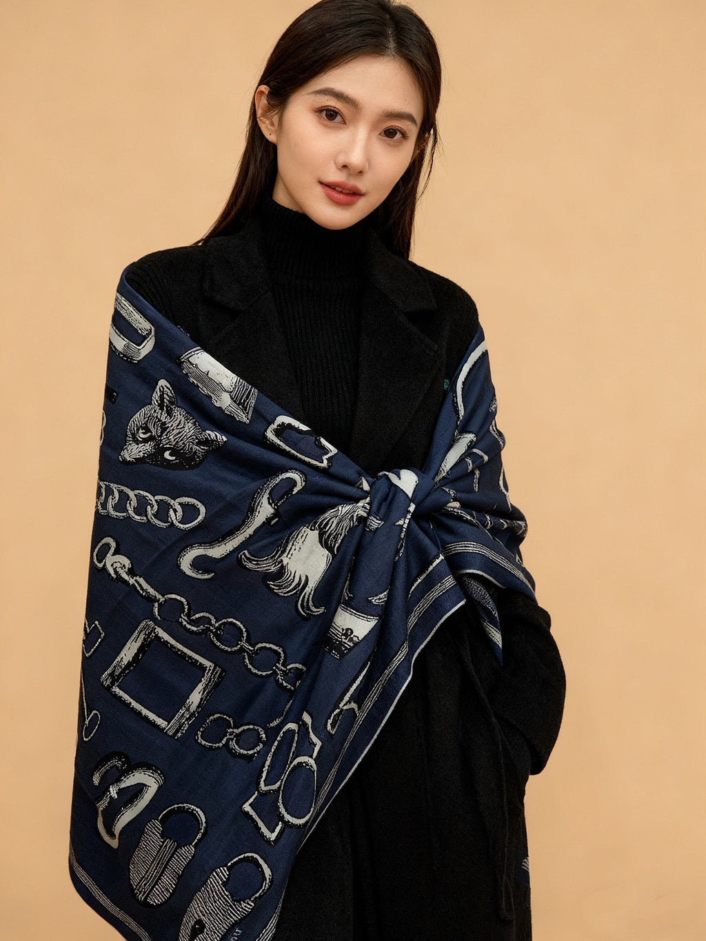 New Luxury Double-Sided Cashmere & Silk Square Scarf — 135 × 135 cm (Copy)