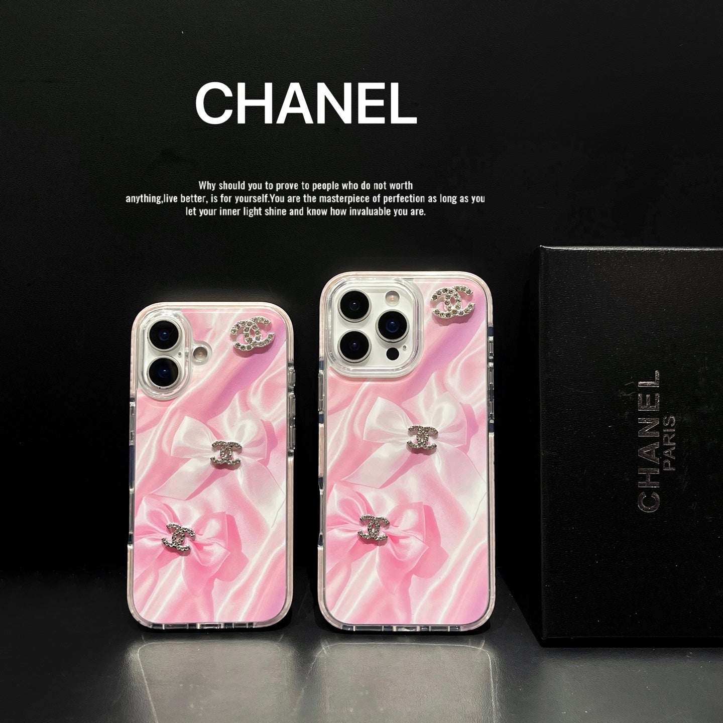 Sparkling Pink Bow Protective Case | High-Impact Acrylic