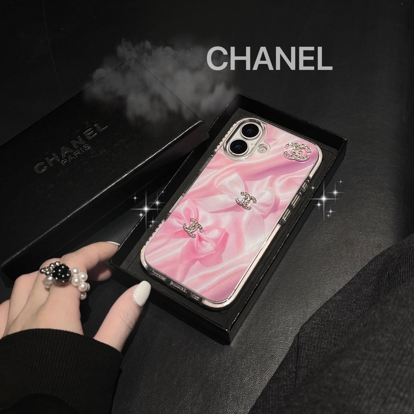 Sparkling Pink Bow Protective Case | High-Impact Acrylic