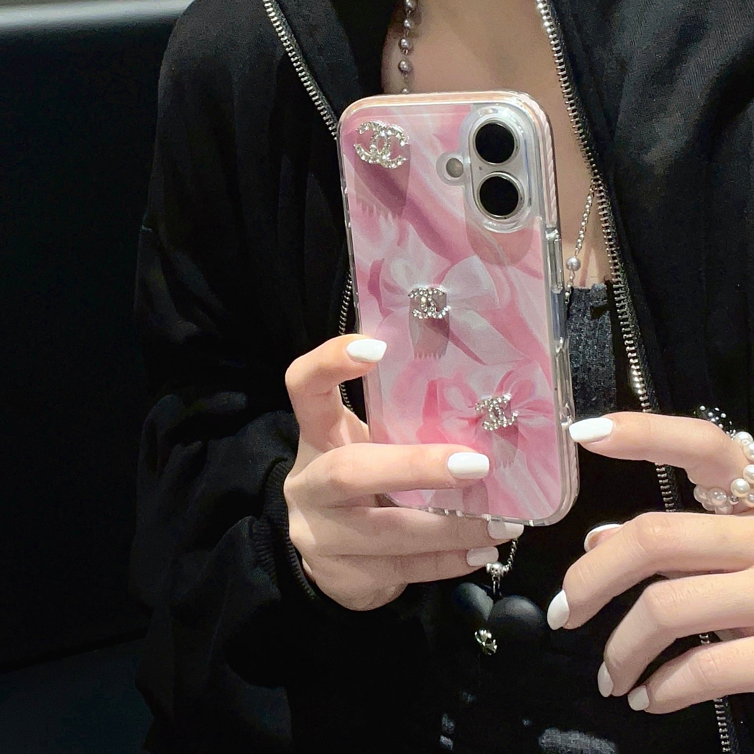 Sparkling Pink Bow Protective Case | High-Impact Acrylic