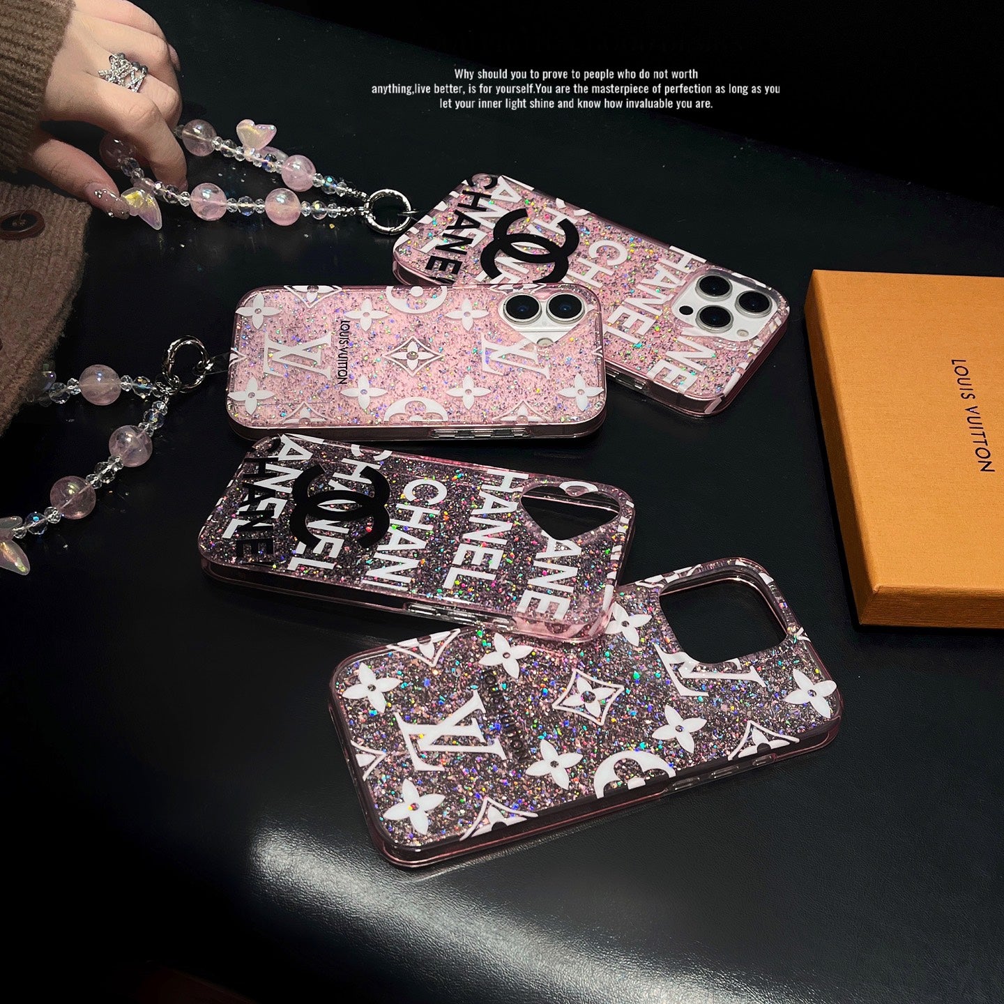 Full-Cover Glitter Phone Case | Metallic Sparkle Finish