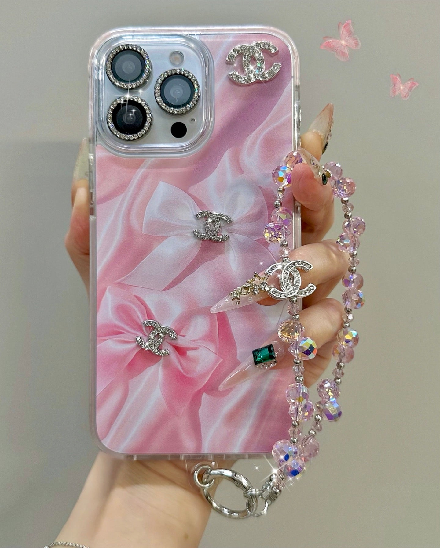 Sparkling Pink Bow Protective Case | High-Impact Acrylic