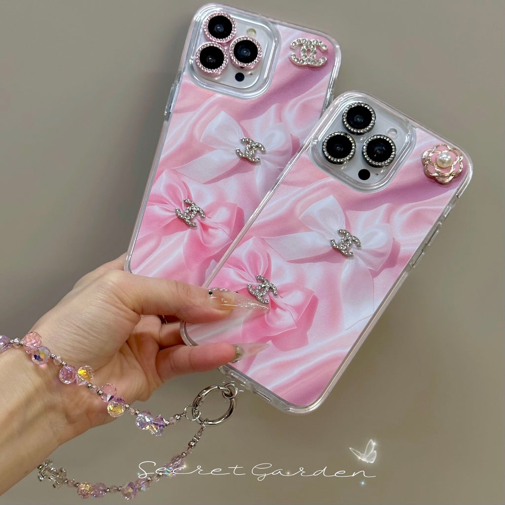 Sparkling Pink Bow Protective Case | High-Impact Acrylic
