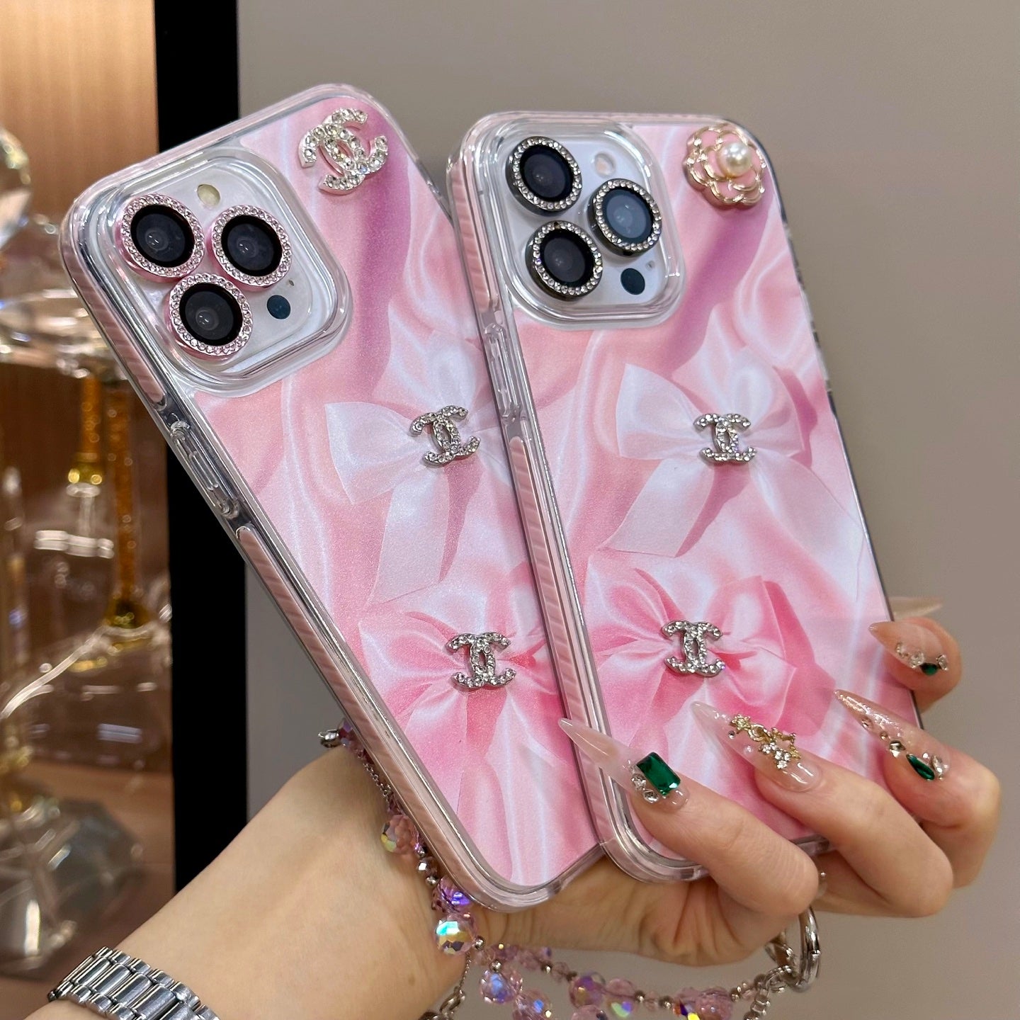 Sparkling Pink Bow Protective Case | High-Impact Acrylic